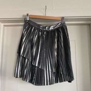 Silver metallic skirt